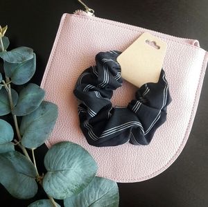 Black Pinstriped Hair Scrunchie